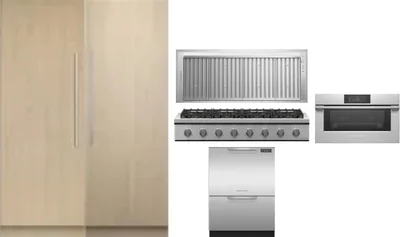 6 Piece Package Includes Refrigerator, Freezer, Cooktop, Wall Oven, Hood And Dishwasher